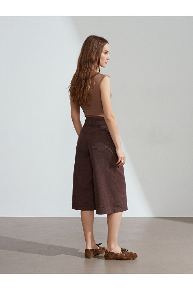 72291 Orta Bel Denim Bermuda-Kahve