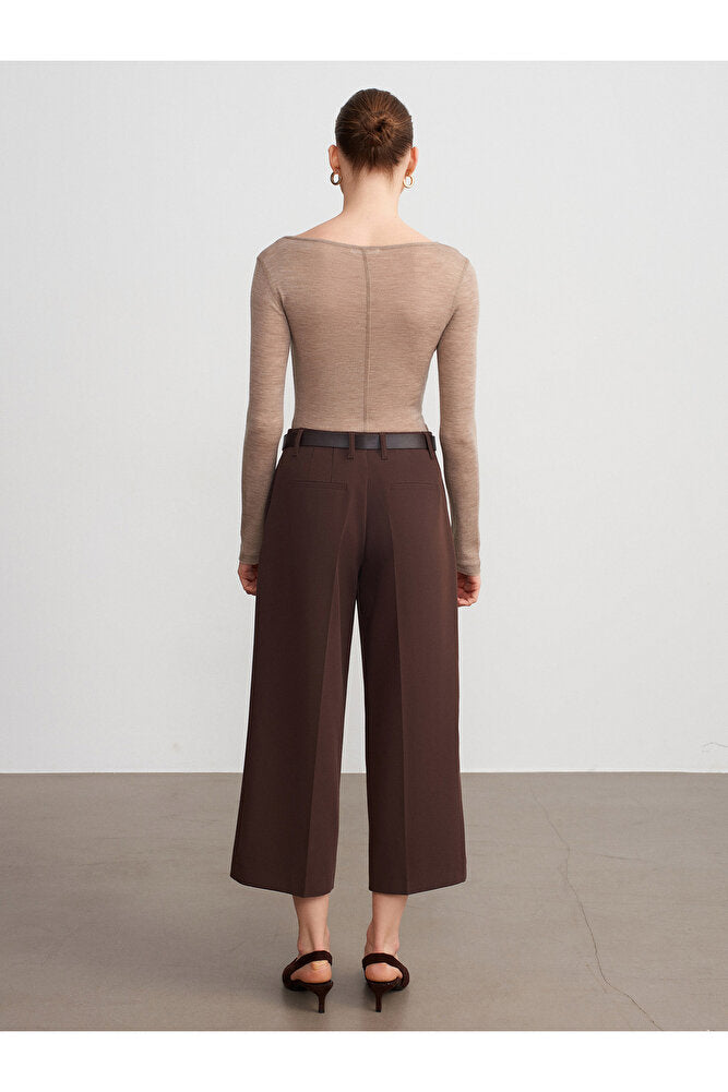 72640 Düz Paça Pantolon-Açık Taş