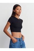 31104 Modal Crop Top-Siyah - Siyah