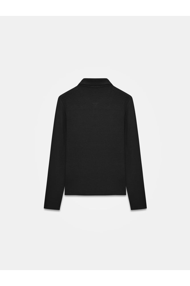 32671 Düğme Detaylı Polo Yaka Top-Açık Kahve