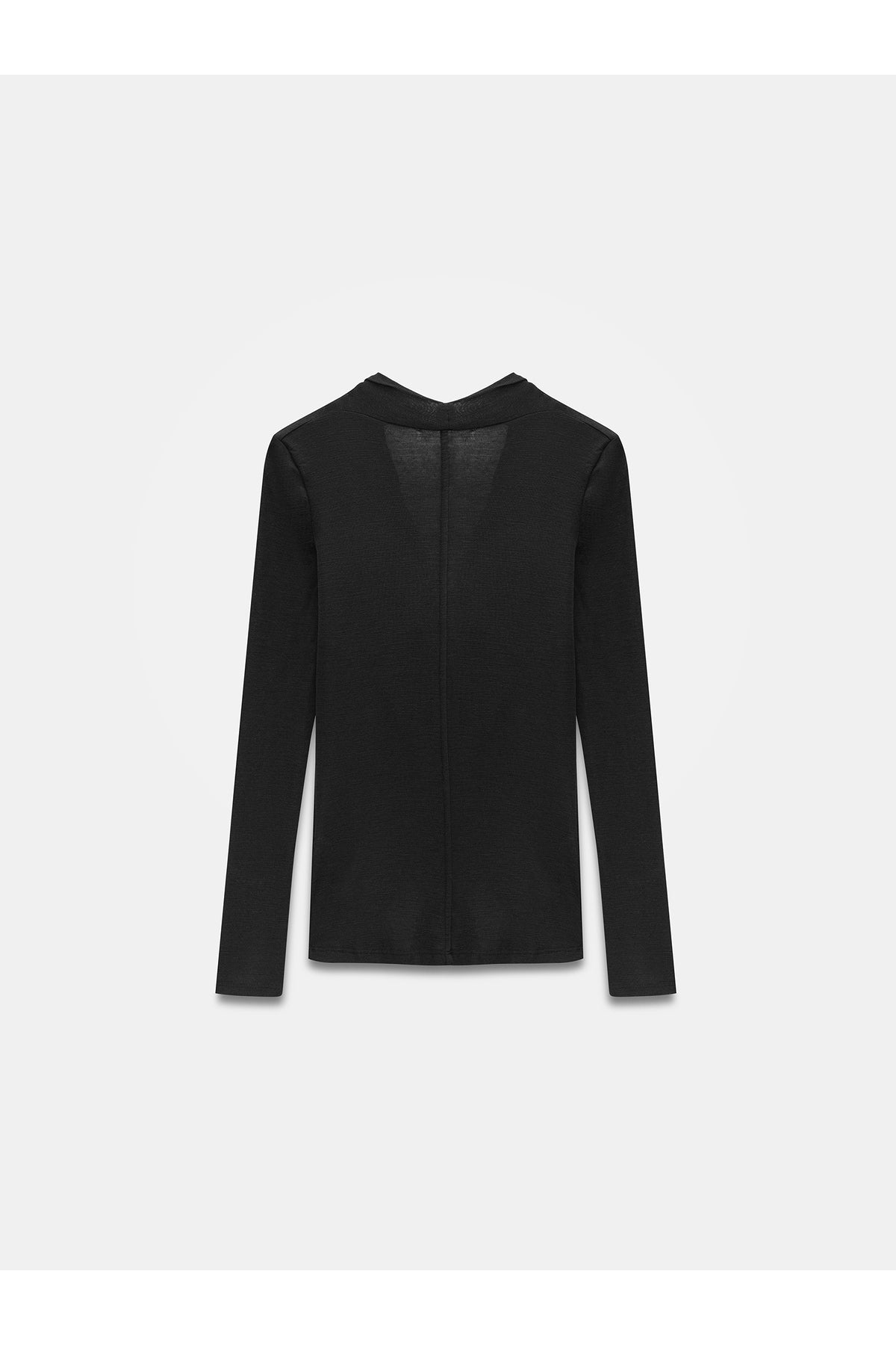 32595 %100 Yün Degaje Yaka Top-Füme M. - Siyah