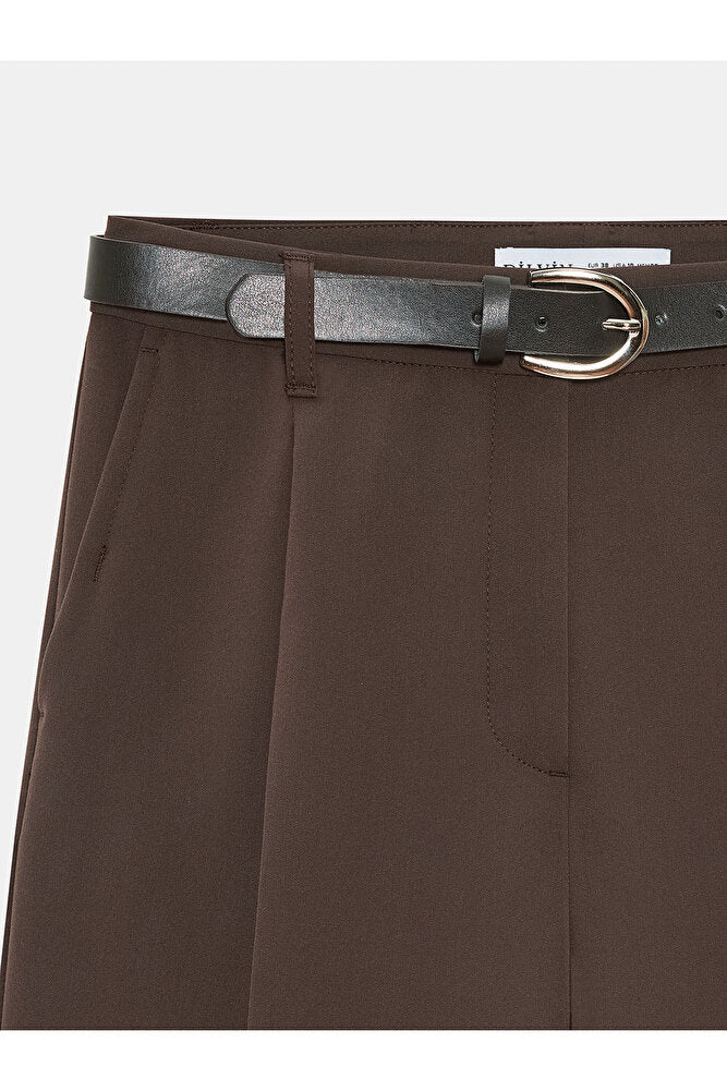 72270 Kemerli Pensli Bermuda-Haki