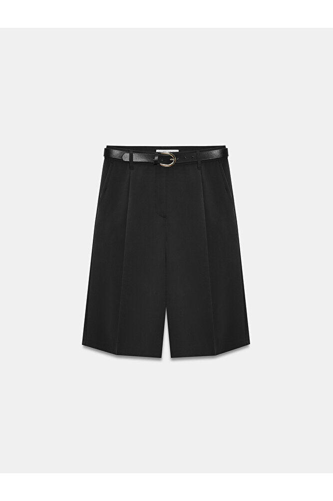 72270 Kemerli Pensli Bermuda-Haki