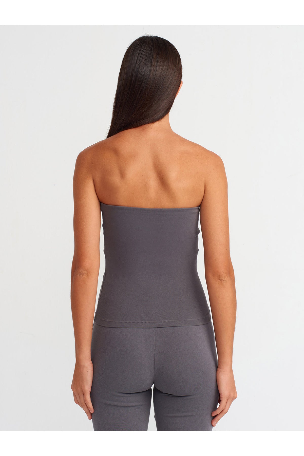 20659 Bandeau Top-Açık Sarı - Füme