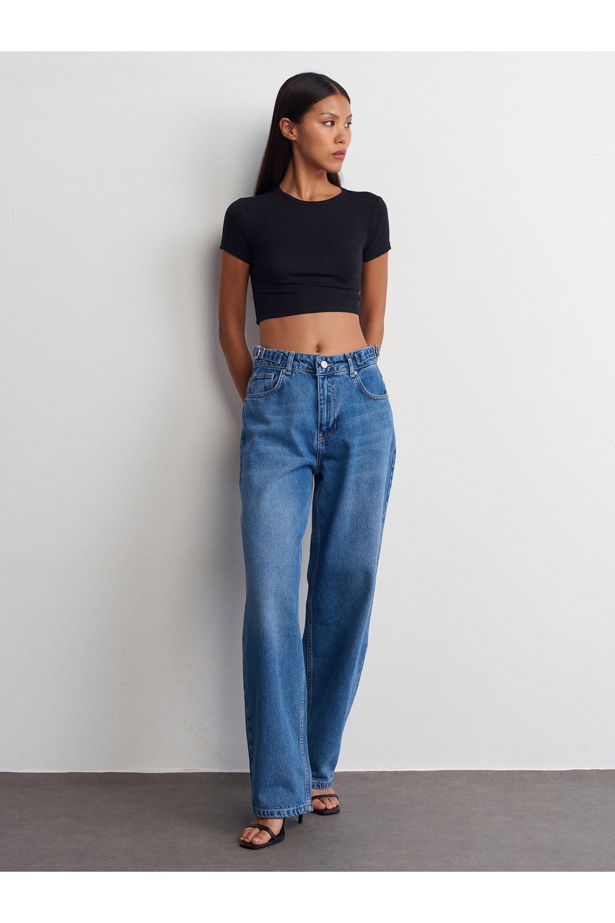 31104 Modal Crop Top-Siyah - Siyah
