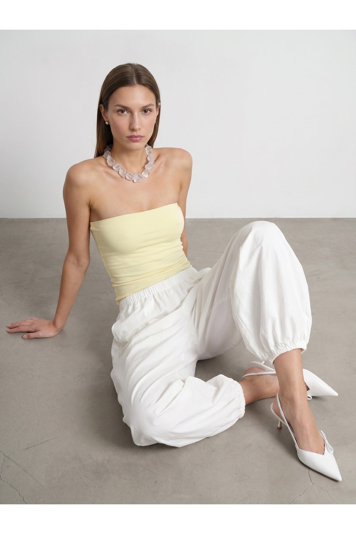 20659 Bandeau Top-Açık Sarı - Açık Sarı