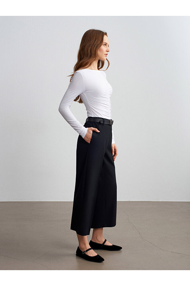 72640 Düz Paça Pantolon-Açık Taş