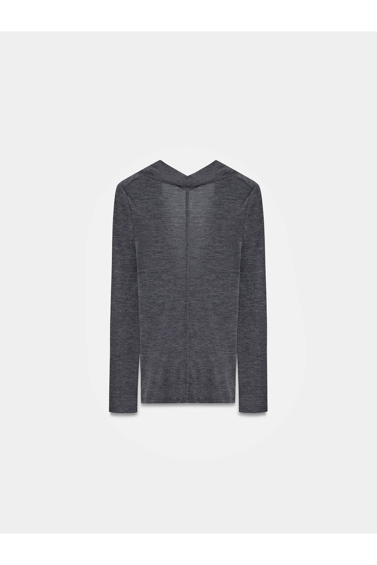 32595 %100 Yün Degaje Yaka Top-Füme M. - Füme M.