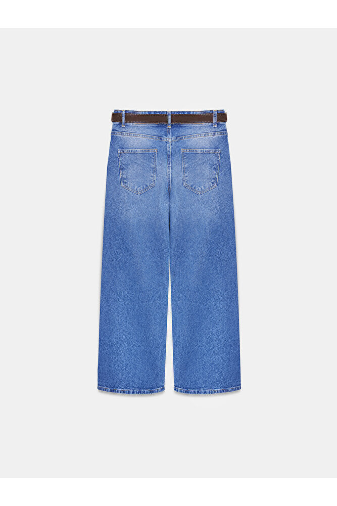 72299 Kemerli Kısa Pantolon-Mavi