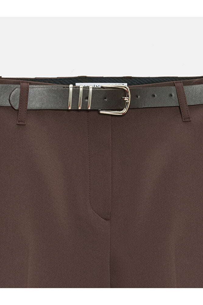 72640 Düz Paça Pantolon-Açık Taş