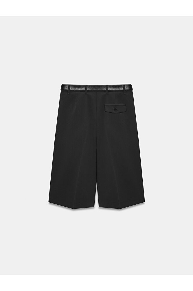 72270 Kemerli Pensli Bermuda-Haki