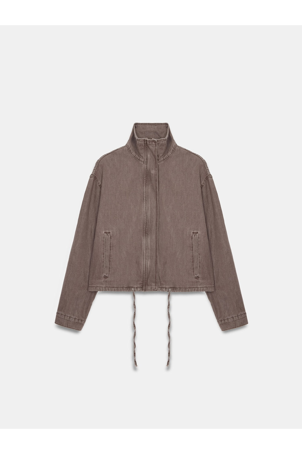 65391 %100 Pamuk Oversize Kot Ceket-Kahve - Kahve