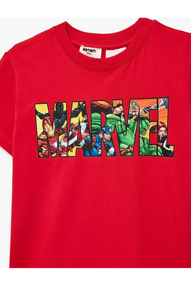 Lisanslı Marvel Baskılı Kırmızı Erkek Çocuk T-Shirt 6SKB10213TK