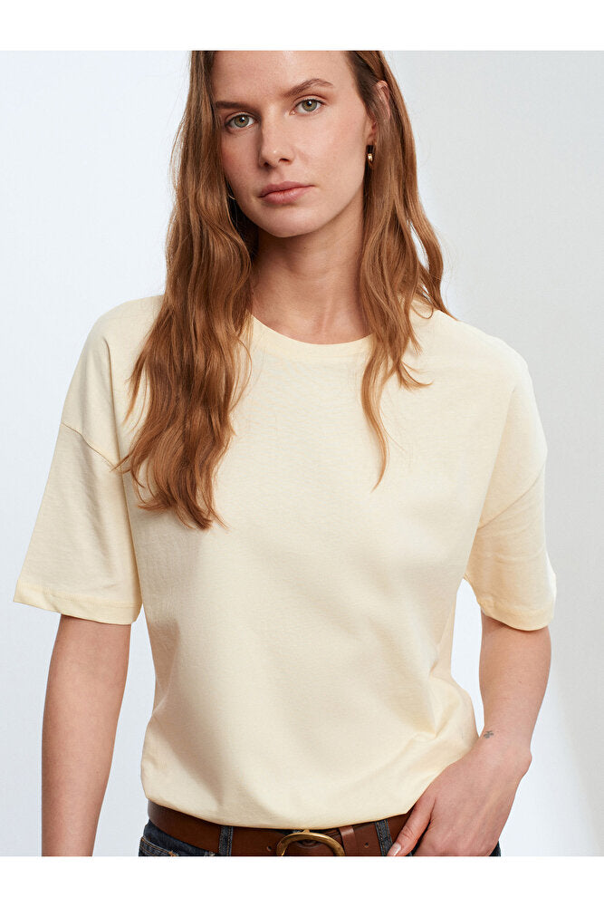 3683 Basic T-Shirt-Açık Sarı