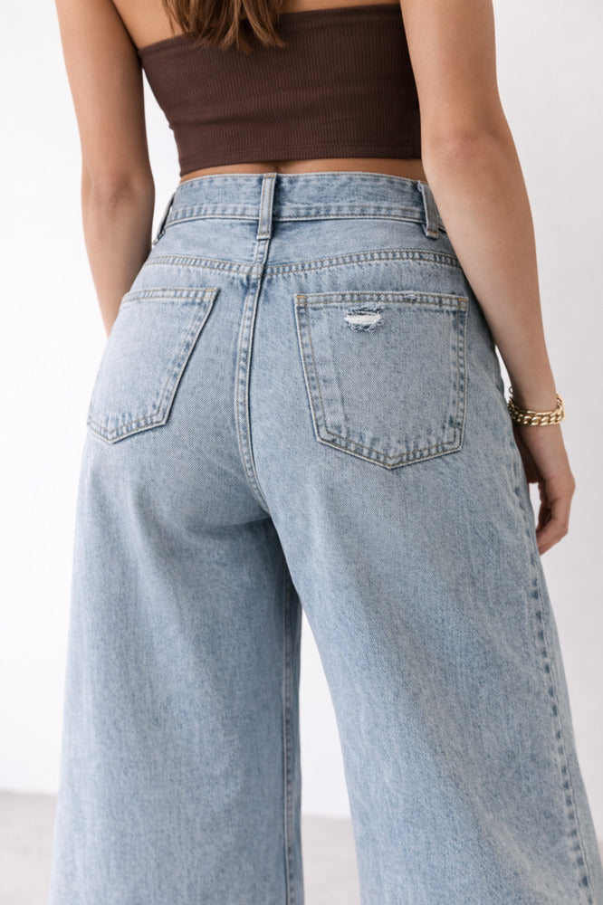 10907 Kadın Yıkamalı Kemer Detaylı Baggy Denim Şort Bermuda