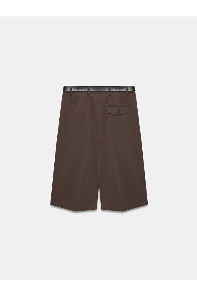 72270 Kemerli Pensli Bermuda-Haki