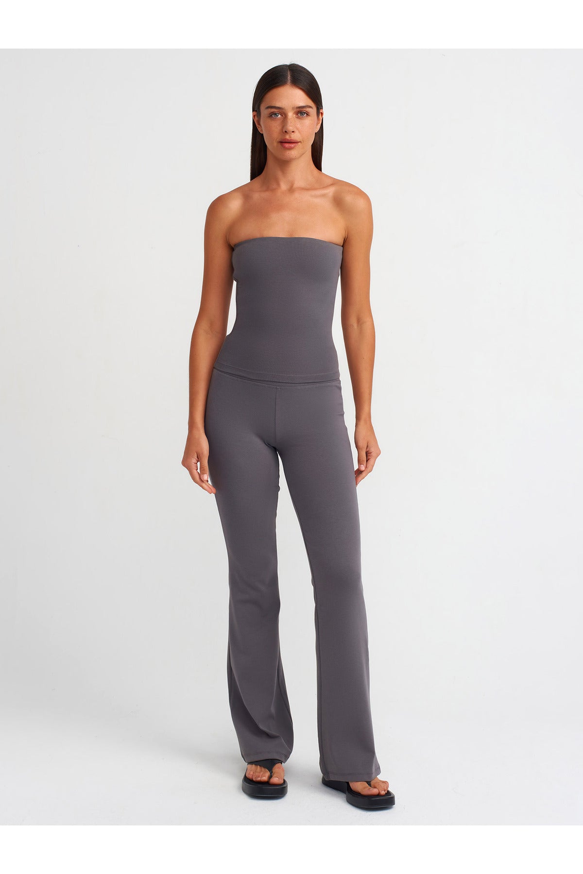20659 Bandeau Top-Açık Sarı - Füme