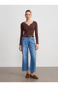72298 Kemerli Geniş Paça Jean-Mavi