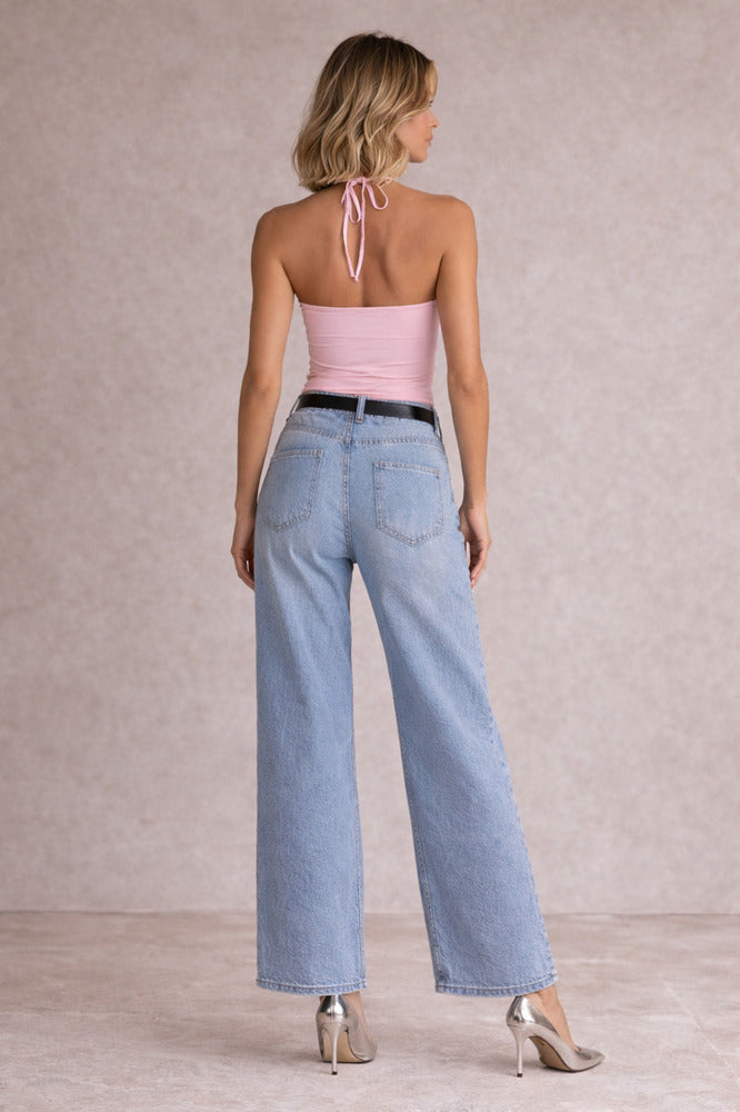 10927 Kadın Bağlama Detaylı %100 Pamuk Crop Bluz