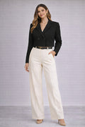 10901 Kadın 2 Düğme Astarlı Crop Blazer Ceket