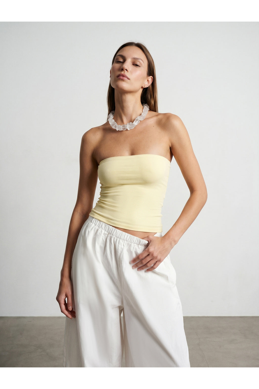 20659 Bandeau Top-Açık Sarı - Açık Sarı