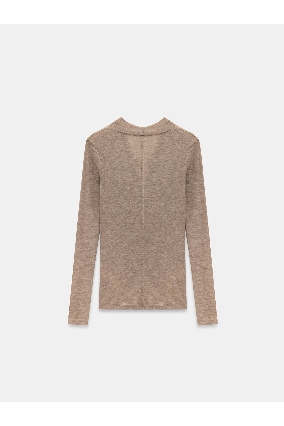 32595 %100 Yün Degaje Yaka Top-Füme M. - Vizon M.