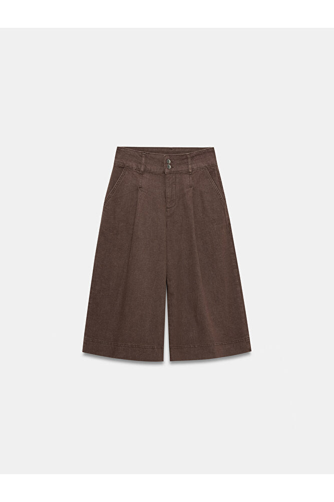 72291 Orta Bel Denim Bermuda-Kahve