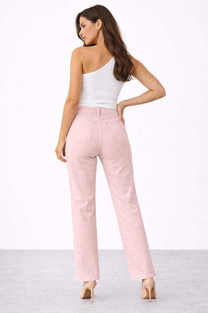 10906 Kadın %100 Pamuk Staright Fit Kot Pantolon