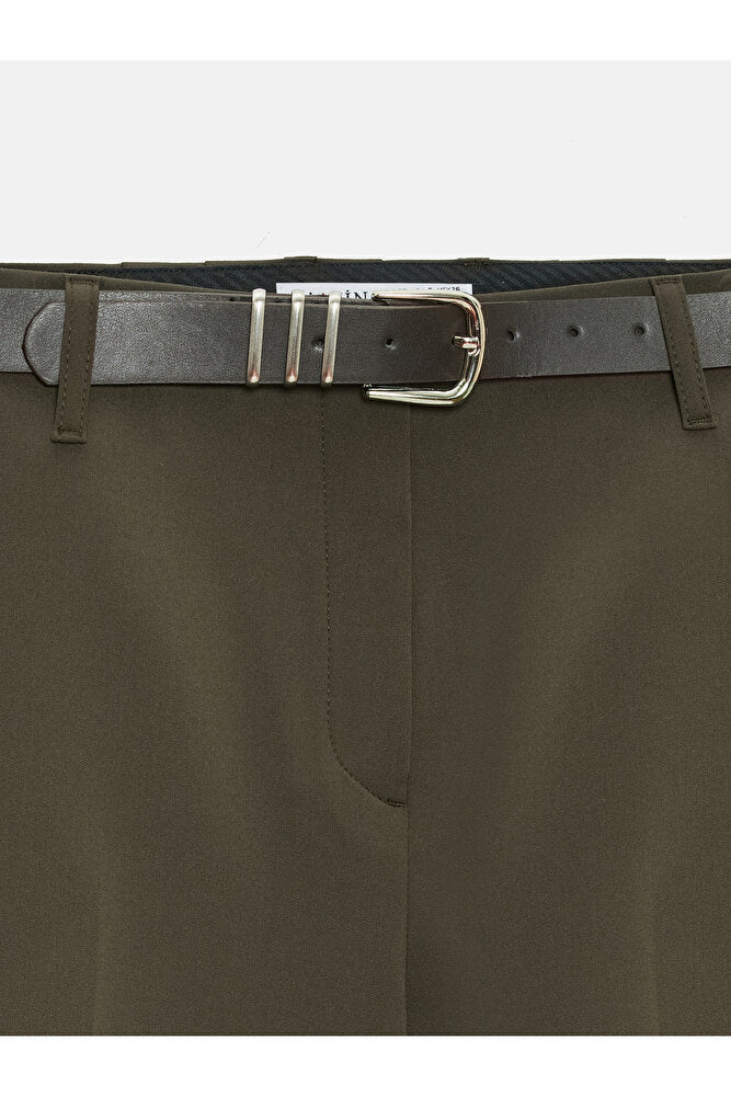 72640 Düz Paça Pantolon-Açık Taş