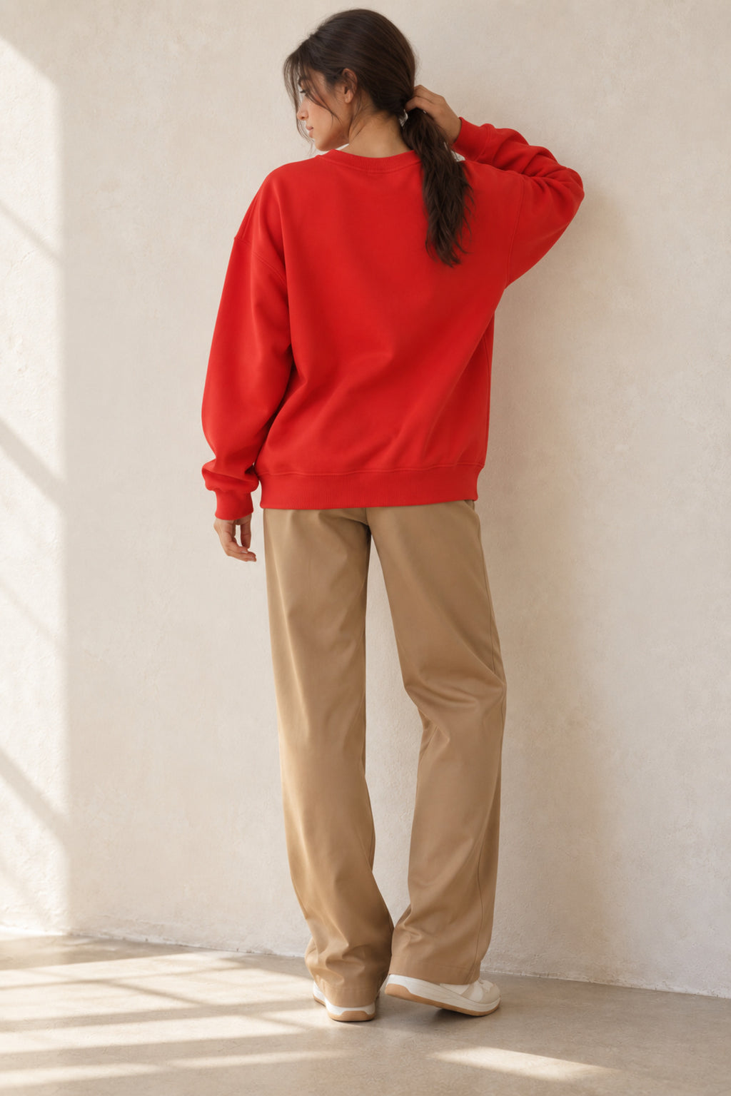 Kadın bisiklet yaka oversize kalıp 3 iplik sweatshirt 510