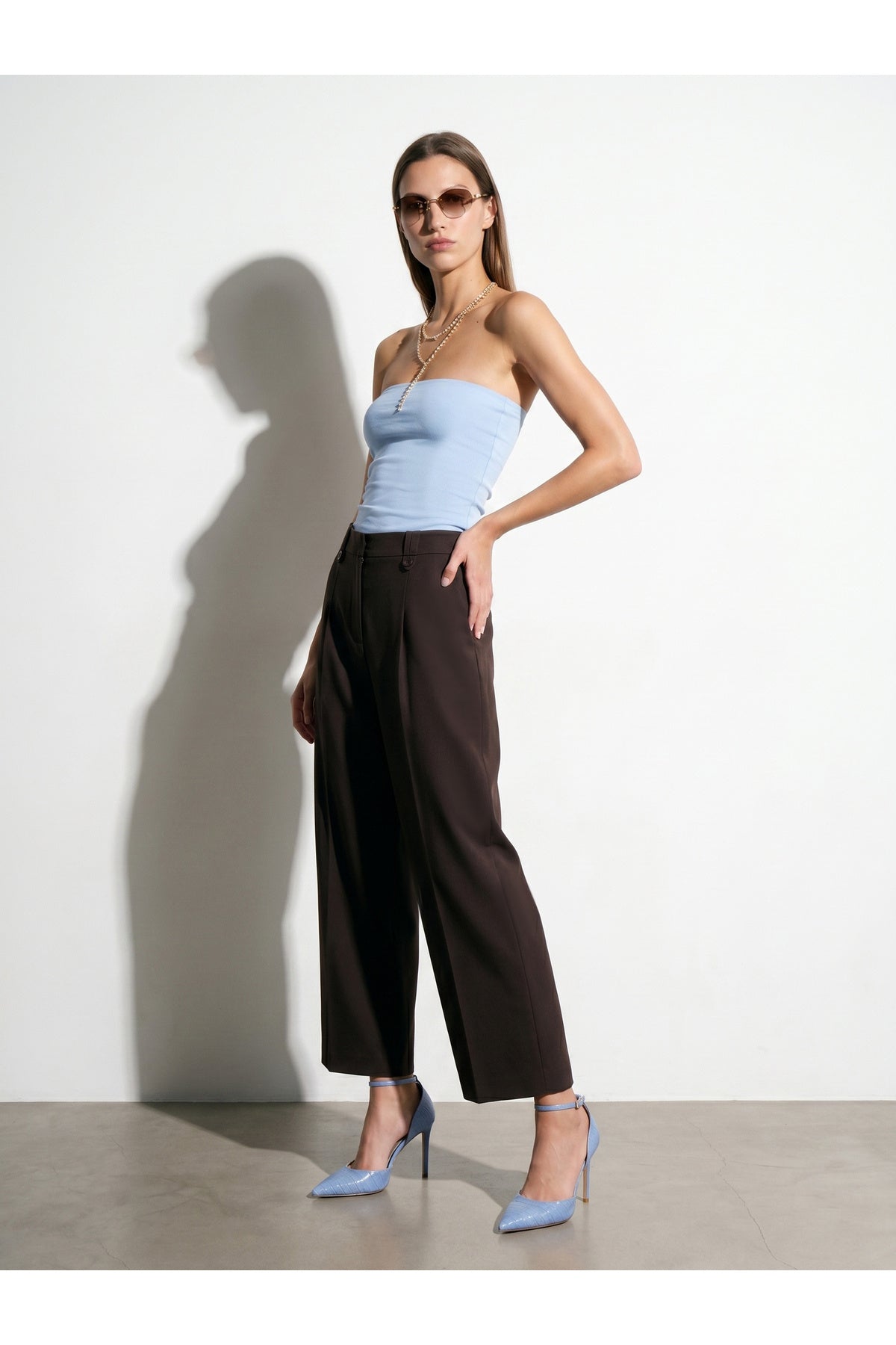 20659 Bandeau Top-Açık Sarı - Açık Mavi